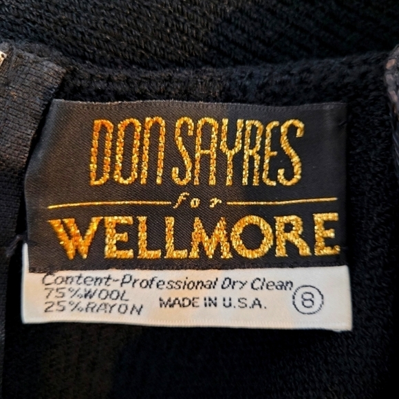 Don Sayres-Wellmore Vintage Black Cocktail Dress - Size 8 - Picture 12 of 12
